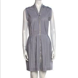 Bottega Veneta Zip Up Nautical Stripe Dress